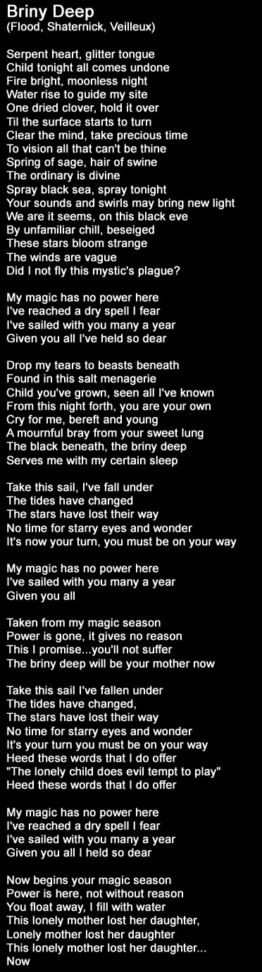 Briny Deep Lyrics
